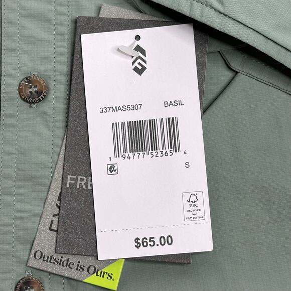 NWT Free Country Rip-Stop Expedition Long Sleeve Button Up Shirt Mens Size Small - Picture 6 of 10